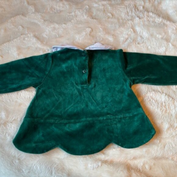 Sears Baby Two-piece Green Velour Size 12 MTHS 20 LBS Holiday Vintage EUC - Picture 6 of 14